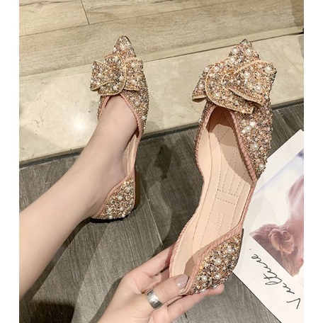 Flatshoes SEPATU PESTA FLAT SHOES BLINK COUPLE IBU DAN ANAK IMPORT/SEPATU DEWASA - Pink, 35(I2T0) Se