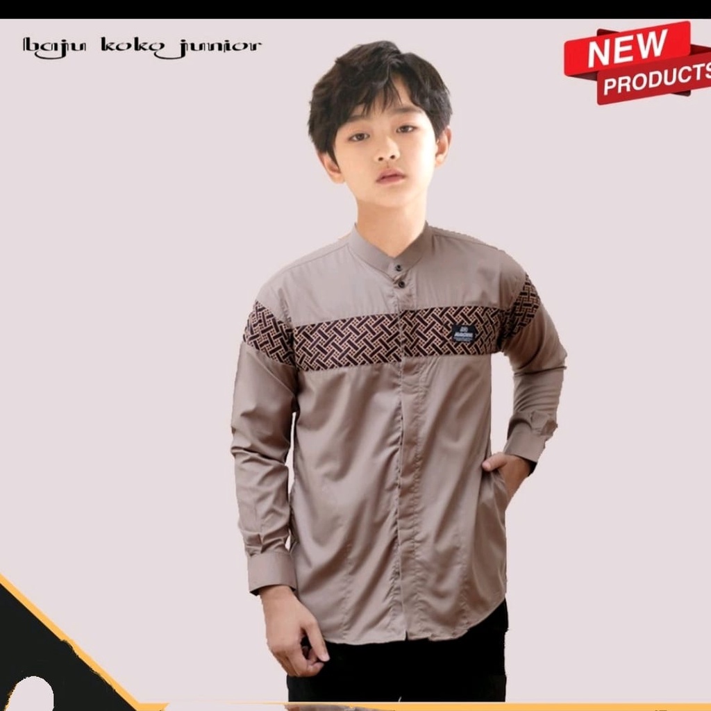 BAJU KOKO ANAK LAKI LAKI REMAJA TANGGUNG LENGAN PANJANG /KOKO REMAJA KOMBINASI/KOKO KOBATA TANGGUNG