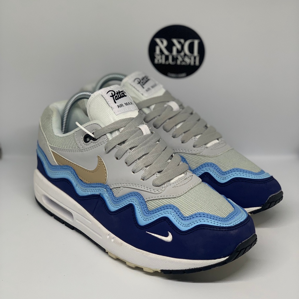 SEPATU NIKE AIR MAX 1 X PATTA WAVES NAVY BLUE DO9549-005 SIZE 42 / 26.5 CM SECOND