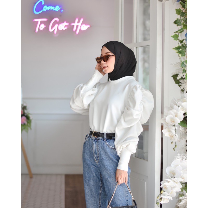 ACEH/ MELVA BLOUSE BALON / ATASAN WANITA / TANGAN BALON