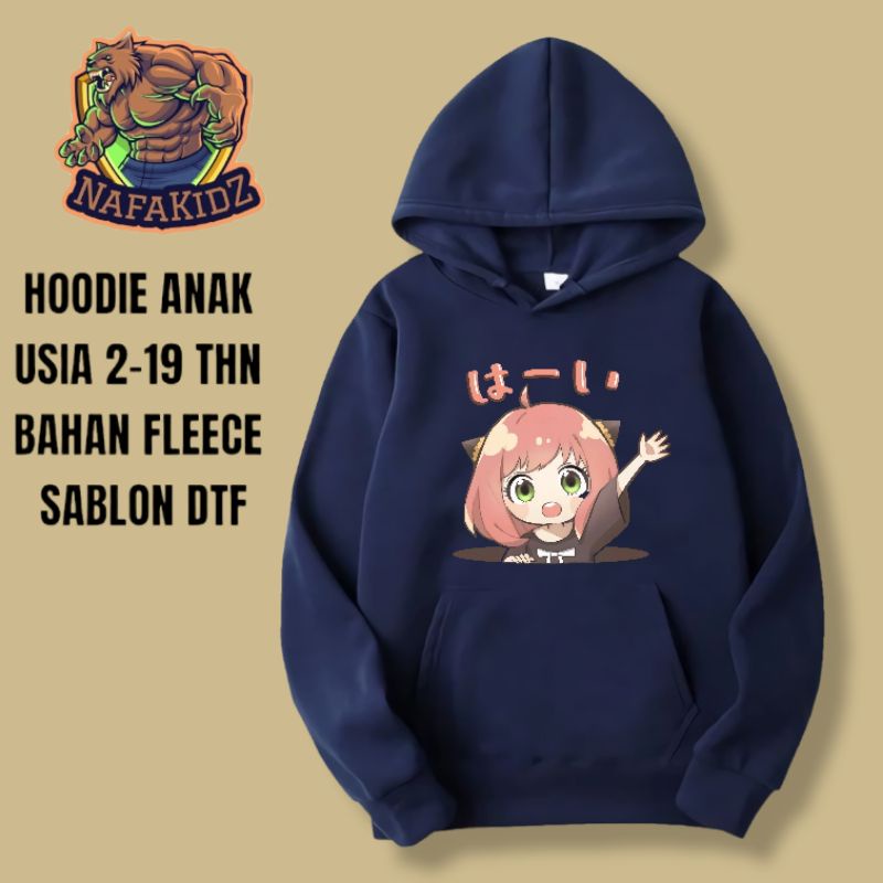 SWEATER HOODIE ANAK ANYA FORGER SPY X FAMILY JAKET ANAK PEREMPUAN ANYA FORGER ANIME SPY X FAMILY HUD