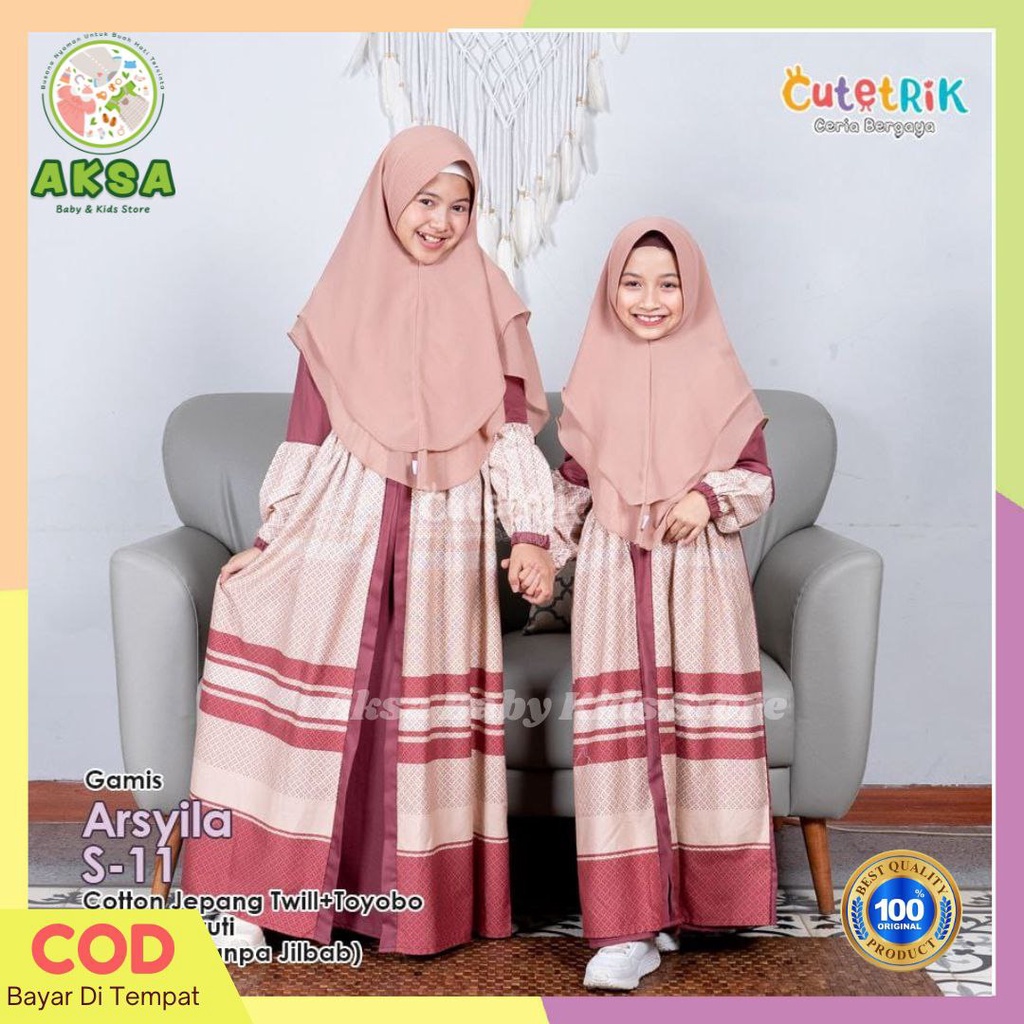 Gamis Couple Ibu dan Anak Set Hijab Syari