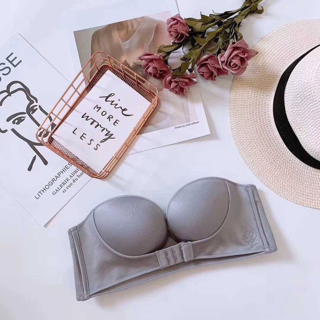 ASK Bra bralette seamless Crop Top Korea BRA34 Tanpa Tali BH Wanita Push Up Invisible Sexy Import