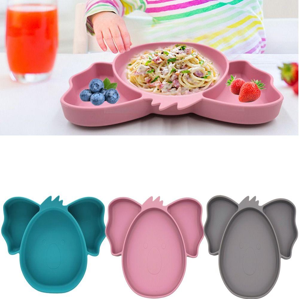 Solighter Silicone Plate Household Storage Tray Balita Tatakan Makan Anak Piring Mangkok