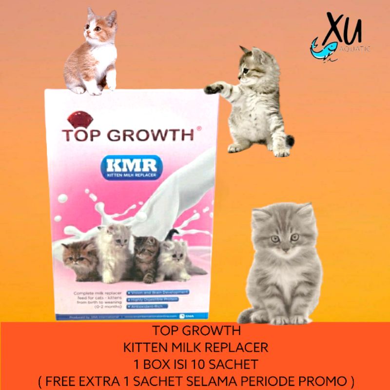 SUSU KITTEN TOP GROWTH 1 BOX 30 GR | SUSU ANAK KUCING MILK REPLACER BABAY CAT