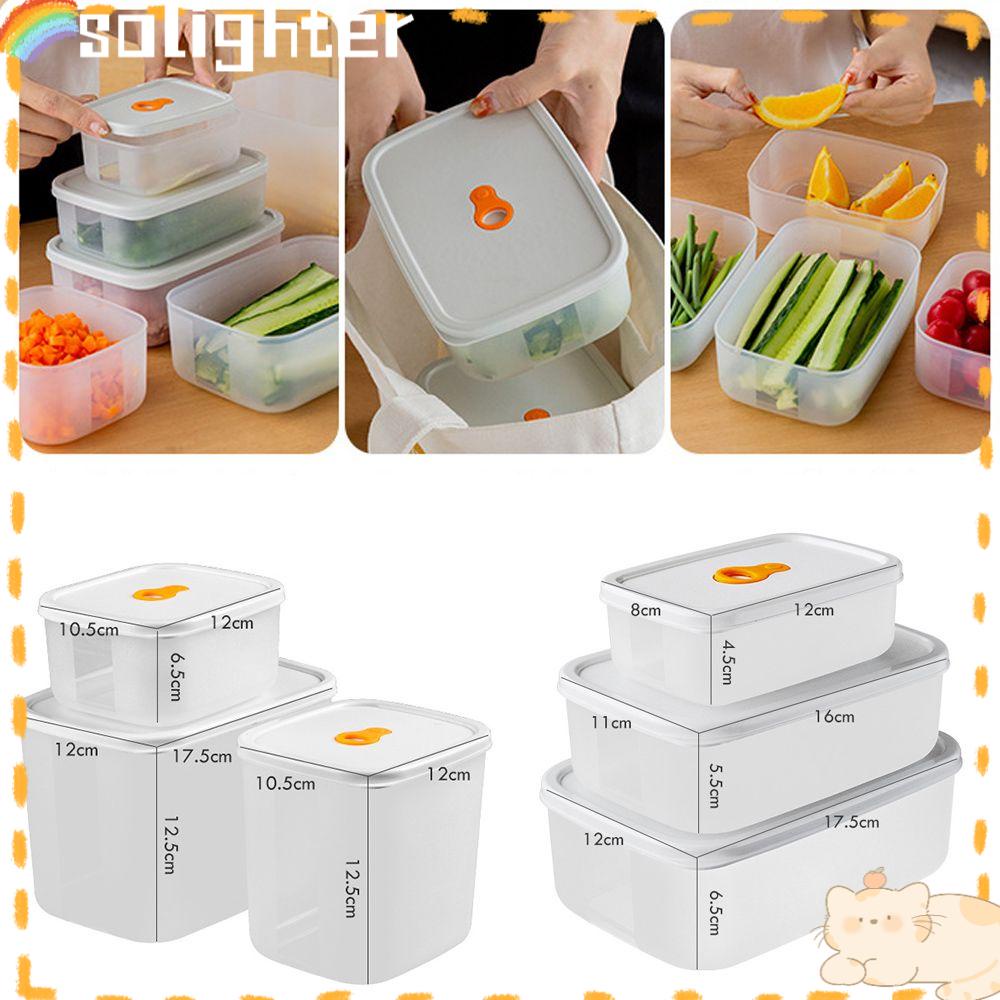 Solighter Food Container Anak Stackable Kulkas Toples Anti Bocor