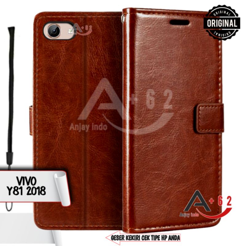 Flip Case Y81 2018 | Y71 | Y83 2018 ( 1724, 1801i, 1808, 1803, 1808i, 1802 ) Casing Cover Leather Wa