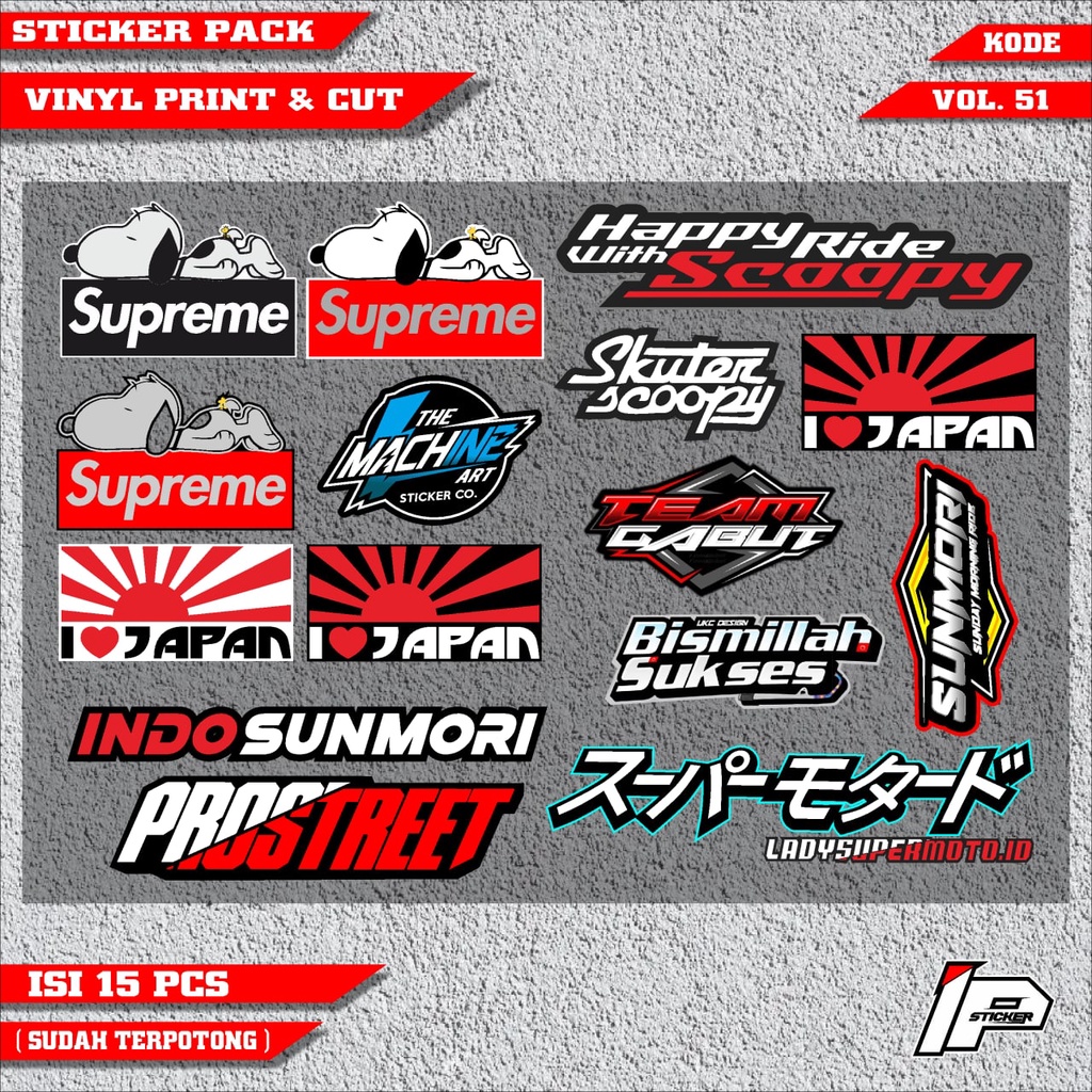(COD) STICKER PACK DISTRO CUTTING sticker motor variasi Racing terbaru STICKER PACK DISTRO CUTTING d