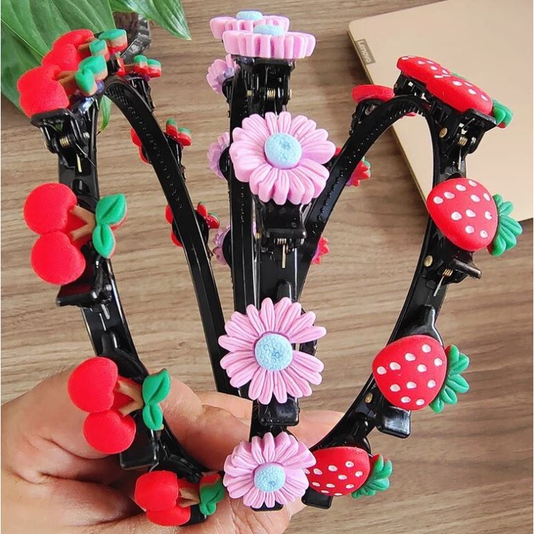 Bando Kepang Rambut Anak Bando Jepit Korea Style Bandana Kepang NJ200