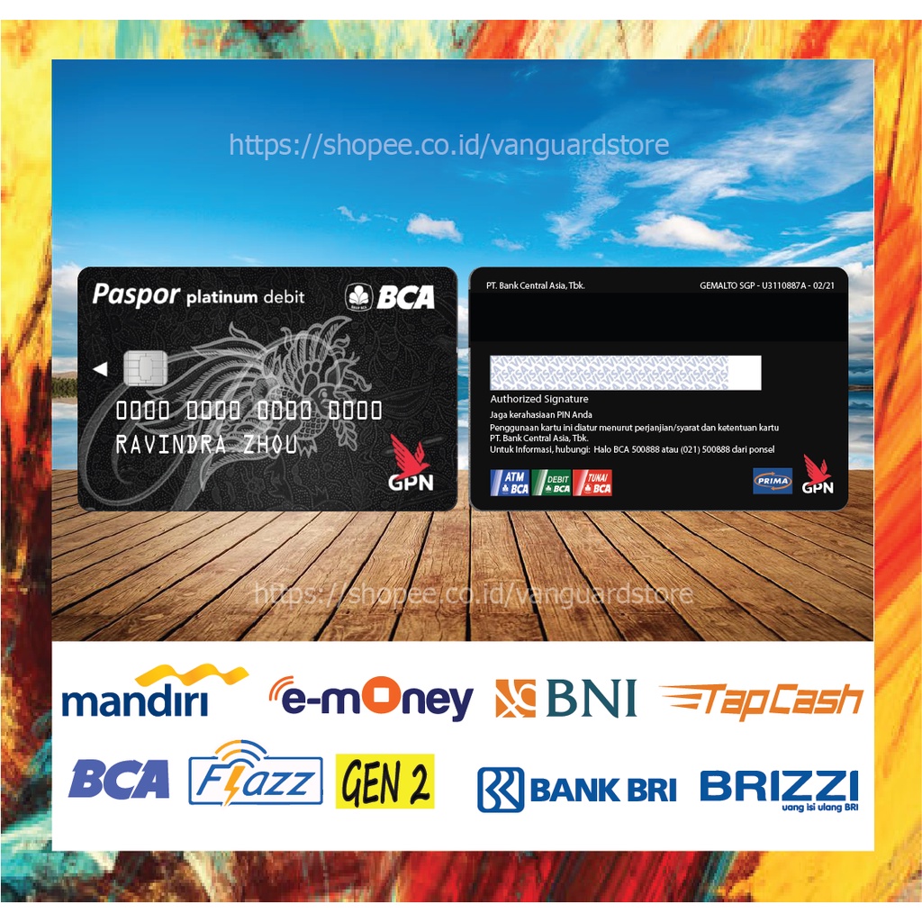 KARTU E MONEY E TOLL KARTU GPN BLACK 3 DEBIT CREDIT EMONEY MANDIRI FLAZZ BCA BNI TAPCASH BRIZZI BRI - 2 SISI