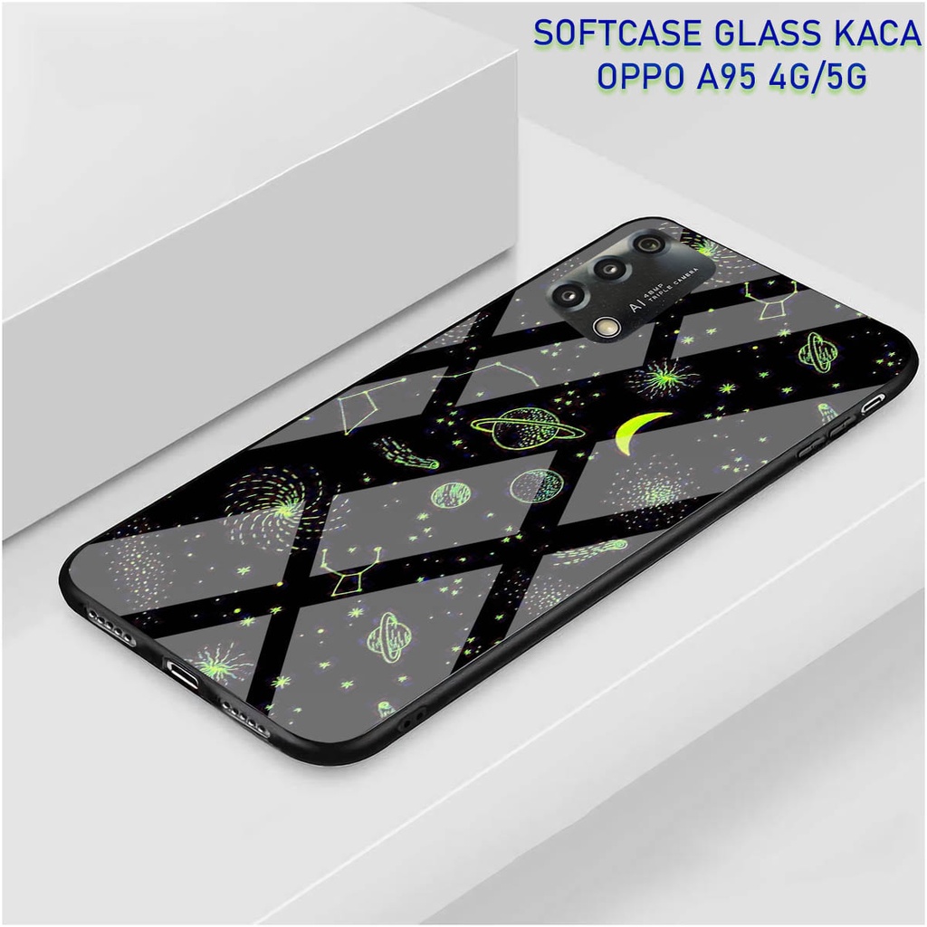 Softcase Glass Kaca OPPO A95 [4G]- Case Hp Pelindung Handphone OPPO A95 [5G] [ A96]