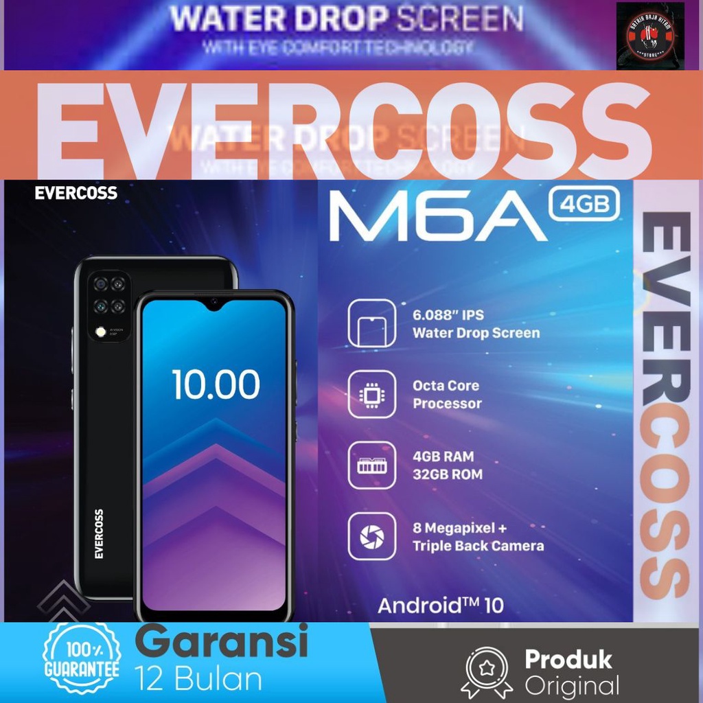 EVERCOSS M6A RAM 4GB ROM 32GB GARANSI RESMI 1 TAHUN