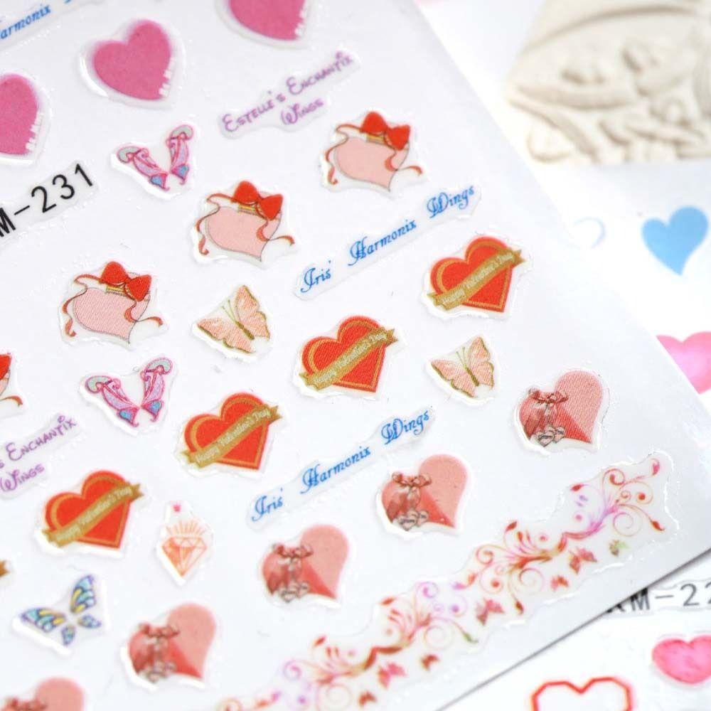 Mxbeauty Stiker Kuku Hati Wanita Valentine Day Nail Art Ikatan Simpul Self Adhesive Nail Art Dekorasi