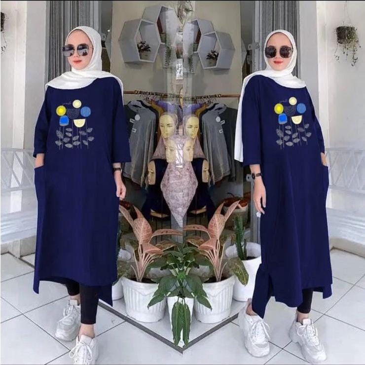 LONG TUNIK BASIC FLORA / OVERSIZE LONG TUNIK JUMBO  / TUNIK JUMBO