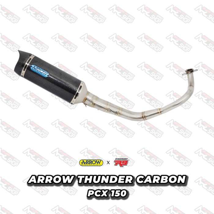 Knalpot Arrow Thunder Carbon Honda Pcx 150 Cc Fullsystem Header R9 #Original