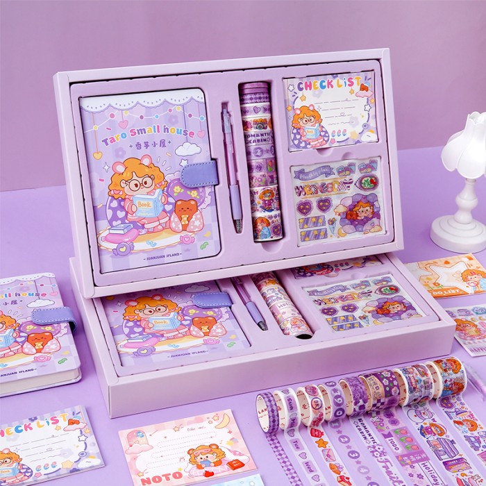 

Terlaris ✨ -olla Journal Kit Set Gift Box / diary book set / Notebook lucu/diary - Ungu- 2.1.23
