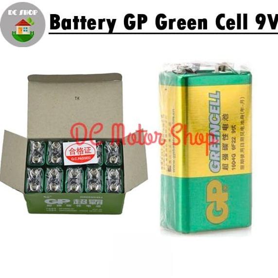 Baterai Kotak 9V Battery GP 9V GreenCell / Green Cell 1604G-S1 6F22 dc-motor90 Segera Beli