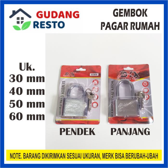 GEMBOK PAGAR LEHER PENDEK 30 40 50 60 MM GEMBOK RUMAH / KUNCI LEMARI / GEMBOK PINTU / KUNCI TOKO