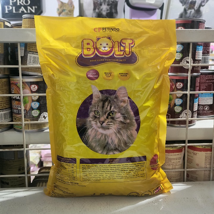 EXPEDISI ( 10 PCS ) Makanan Kucing Bolt Donat Tuna Flavour Kemasan 1KG