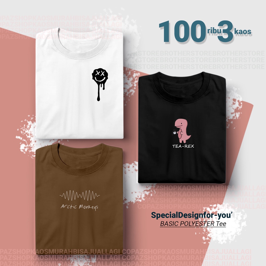 Kaos Distro IQONIC Pria Wanita PREMIUM -  Kaos 100 3 Pcs - PAKET USAHA - ARTIC