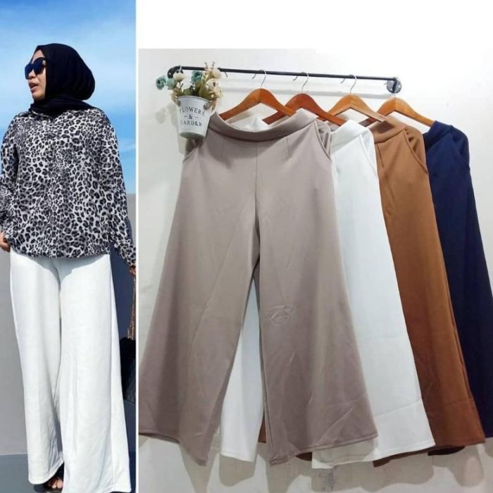 Celana Kulot Wanita Super Jumbo_Kulot Scuba High Waist Jumbo Xxxl/ Hitam JUMBO XXXL C9V3 Viral Celan
