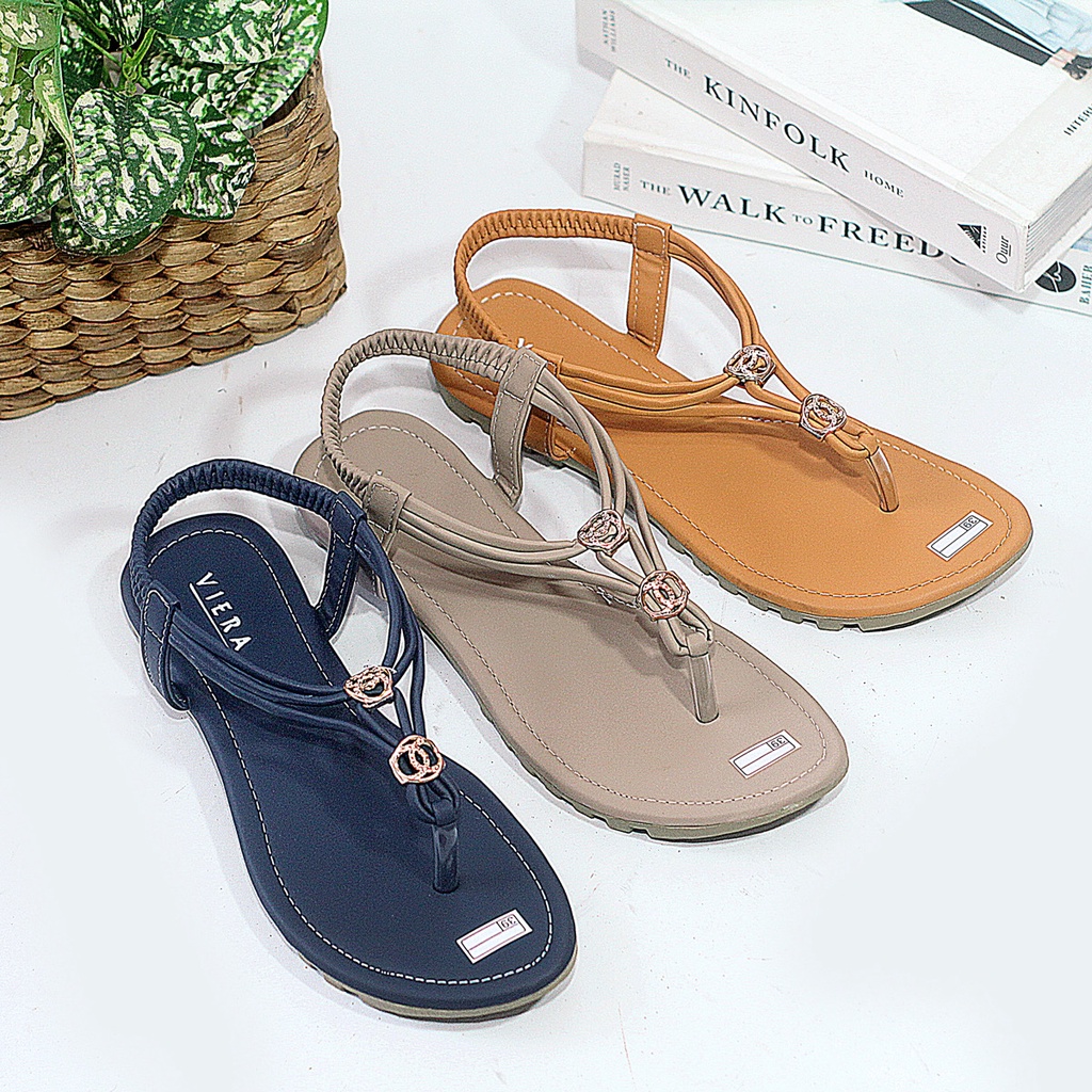 Sandal wanita tali teplek jepit sendal kasual kekinian murah KD14