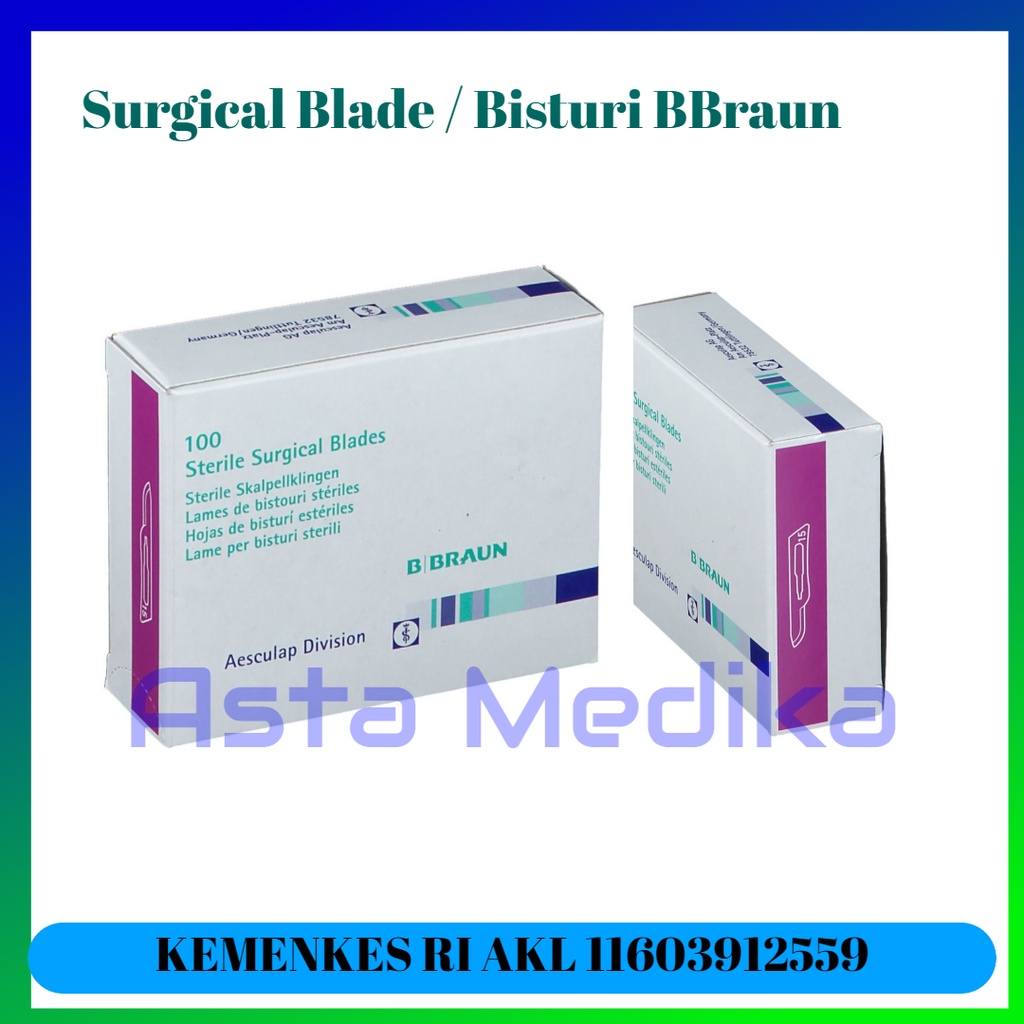 Surgical Blade / Bisturi BBraun No 10 15 20 21 22 B Braun Pisau Bedah Operasi Pisau Medis BBraun