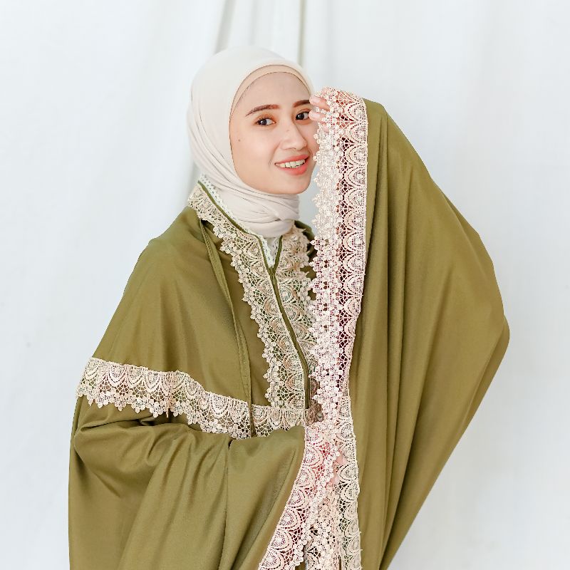 Mukena Katun Resleting 2in1 SHOPIA Renda Giver Mewah