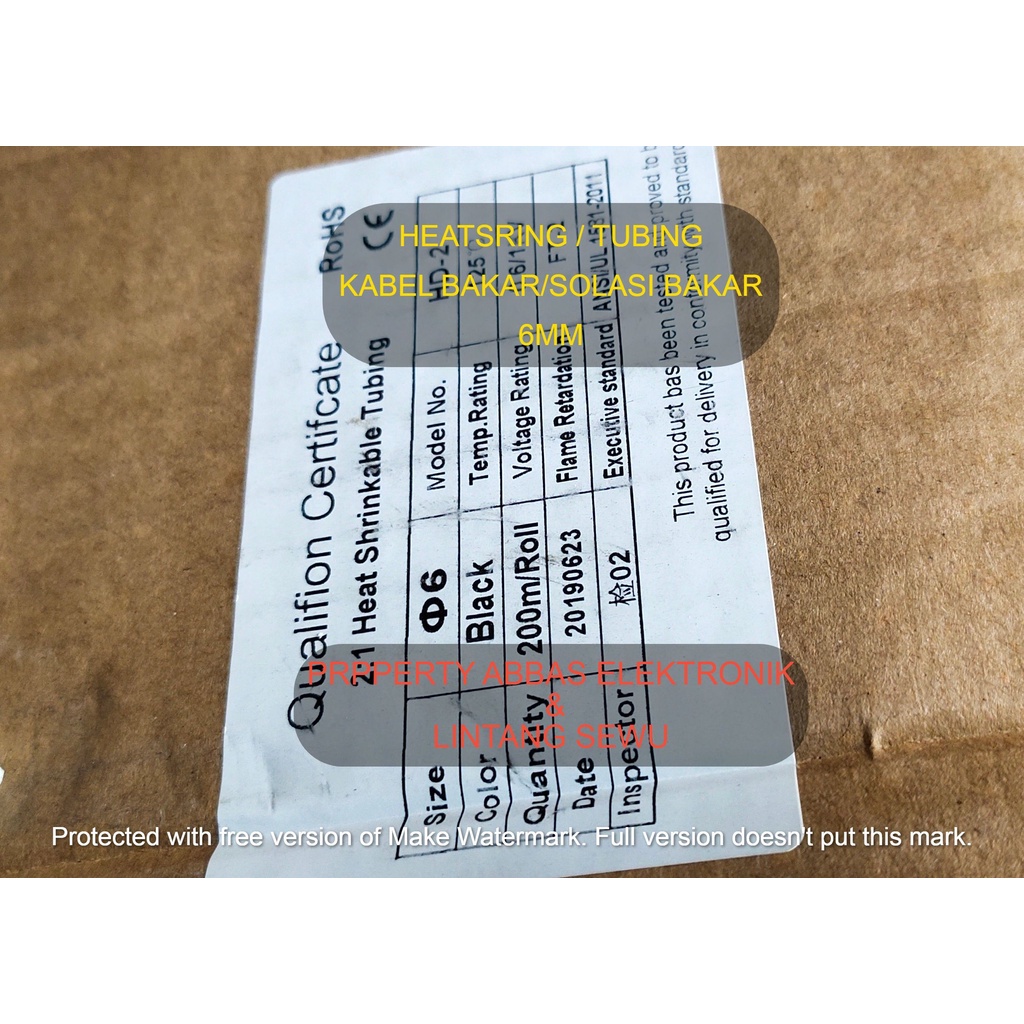 HEATSRING TUBING  SOLASI BAKAR KABEL BAKAR HEAT SRING HEATSRINK  6MM 6 MM