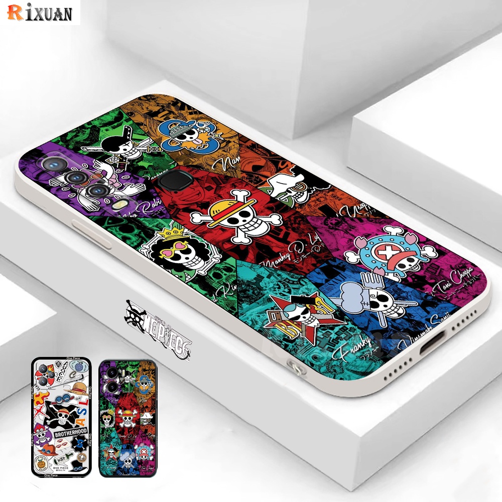 Huawei Y6P Y7A Y6 Pro 2019 Nova 7i Nova 5T Nova 3i Y9S Y9 Prime2019 P30 Lite Fashion Anime Sea Pirate Kings Square Edge Soft Silicone Phone Case Cover RIXUAN