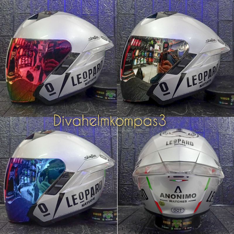 HELM RSV SV300 SOLID SILVER PAKET GANTENG LEOPARD|Rsv sv300 solid