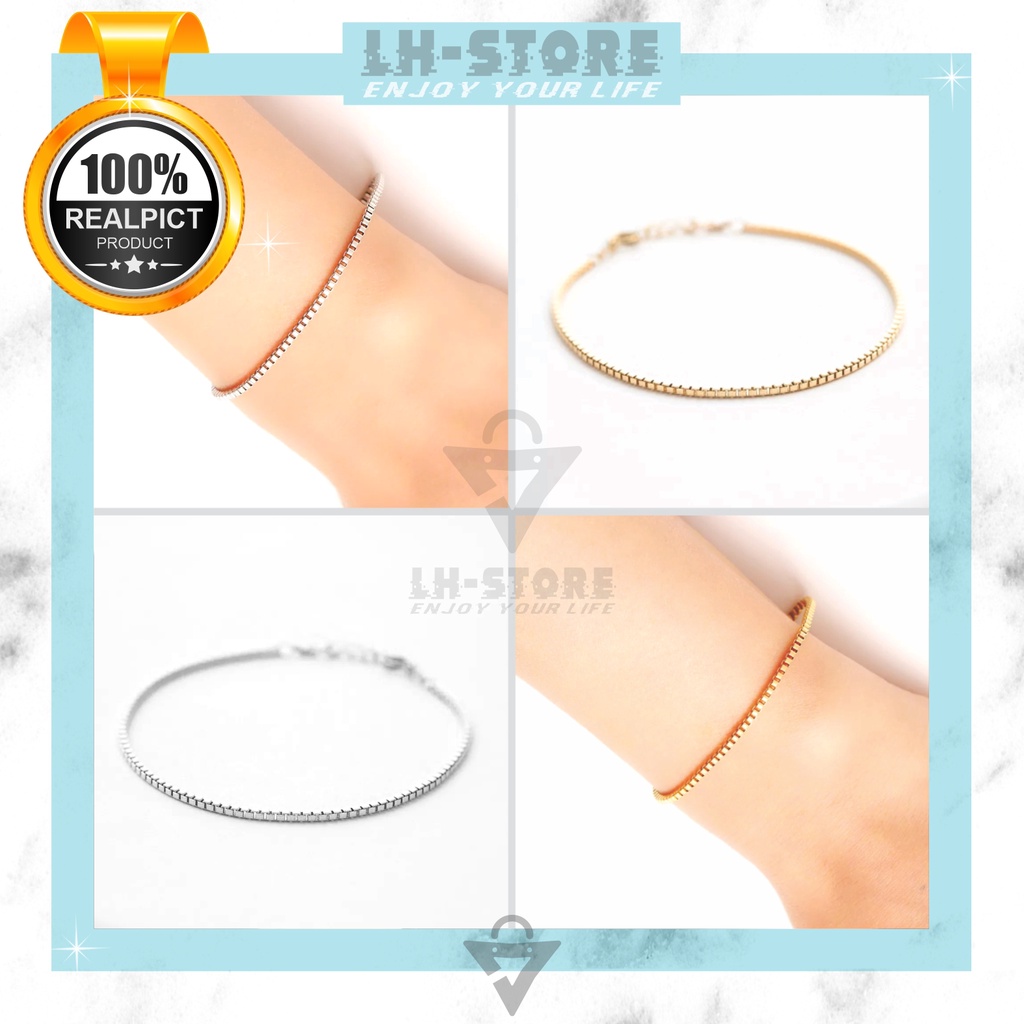 Gelang Tangan Titanium Pria Wanita Model Milano Italy Warna Silver dan Gold Anti Karat Terbaru