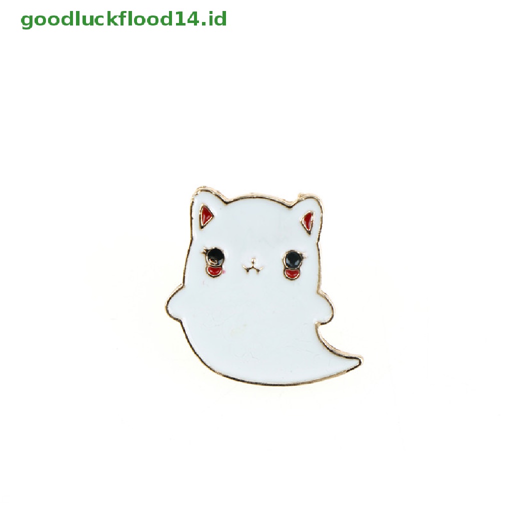 [GOOGFOUR] 1pc Enamel Hewan Kartun Kucing Hantu pin Bros Lencana pin Perhiasan Aksesori [TOP]