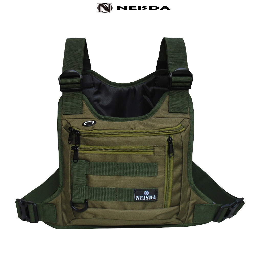 Tas dada pria tactical chest bag neisda premium mercury green