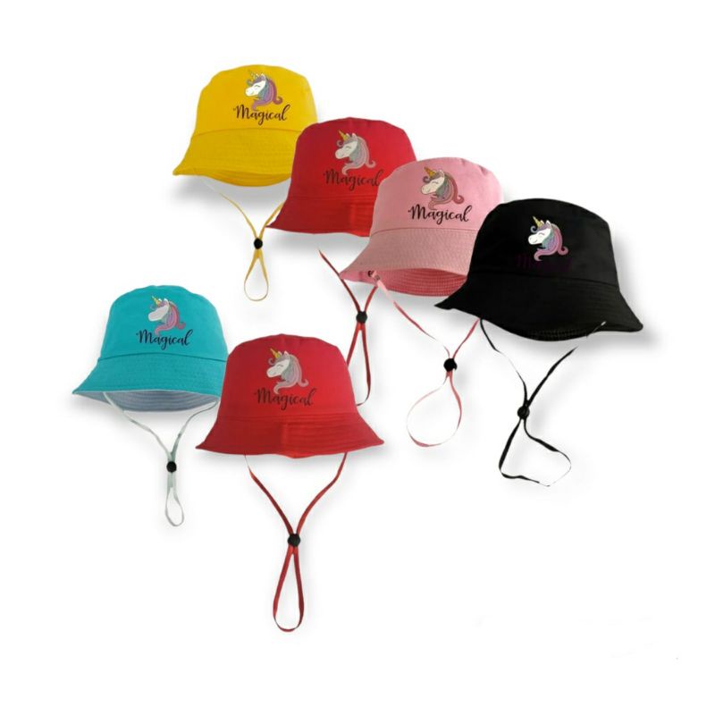 Topi Bucket Anak Motif Karakter Bolak Balik /