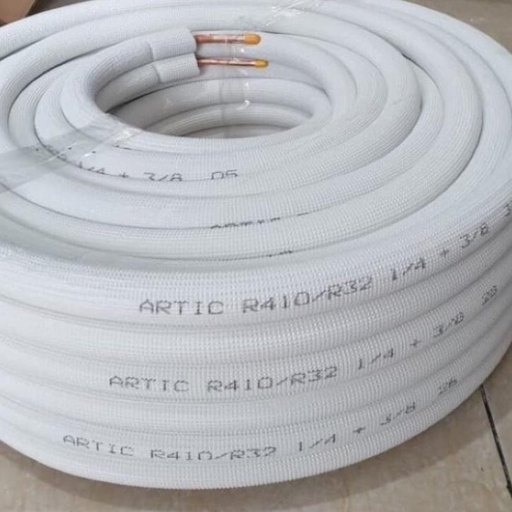 Depan1 Pipa AC selang ac 1/2pk 3/4pk 1pk ARTIC (ukuran 1/4x3/8) harga meteran