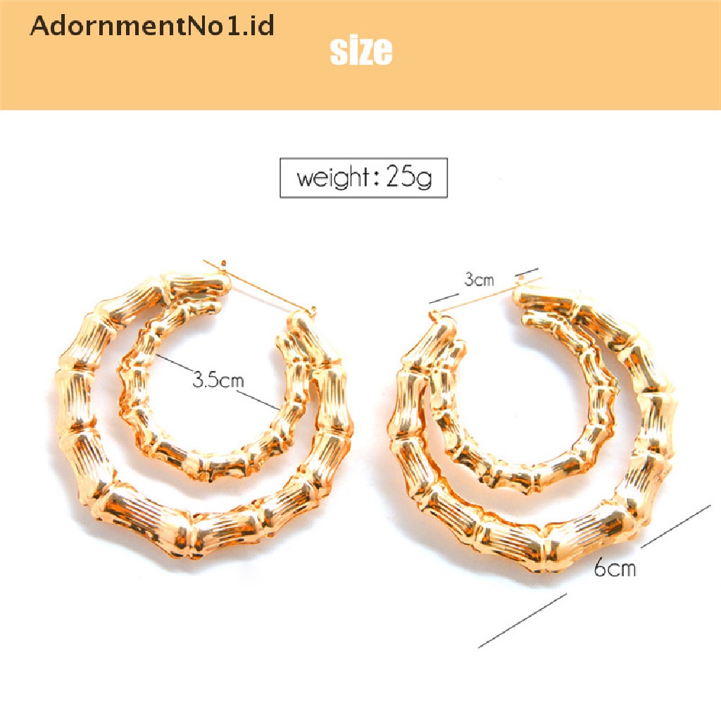 [AdornmentNo1] Anting Bambu Besar Anting Hip-Hop Wanita Hoop/Hoops Lingkaran Telinga [ID]