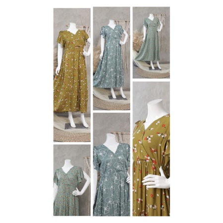 Lovely Dress|Daster Rayon Busui|Daster Lengan Pendek|Daster Busui Selutut