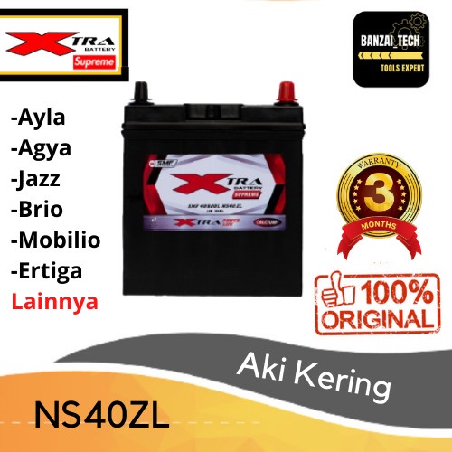 XTRA SUPREME NS40ZL AKI MOBIL AKI KERING AYLA MOBILIO SIGRA BERGARANSI