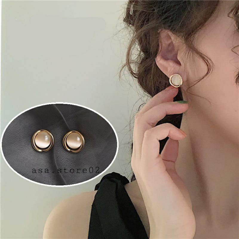 Anting Wanita Tusuk Bulat Small/Aksesoris Fashion