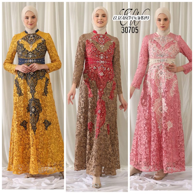 NEW ARRIVAL ELIZABETH WINSBY GAMIS MUSLIM FASHION GAMIS MUSLIM PESTA BAJU MUSLIM BRUKAT GAMIS PESTA 