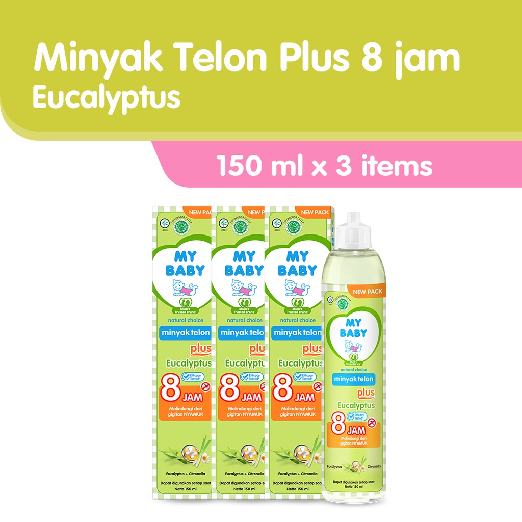 My Baby Minyak Telon Plus [150 ml / 3 pcs] - Minyak Anti Nyamuk 8 Jam - Exp: 07.2025