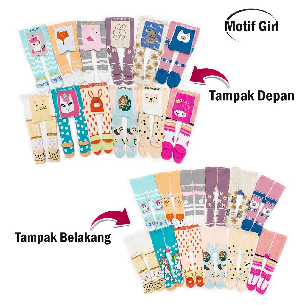 1pc Legging Bayi 0-6 bulan Carterlove Tutup Kaki Motif Lucu Bahan Lembut &amp; Halus Anti Slip