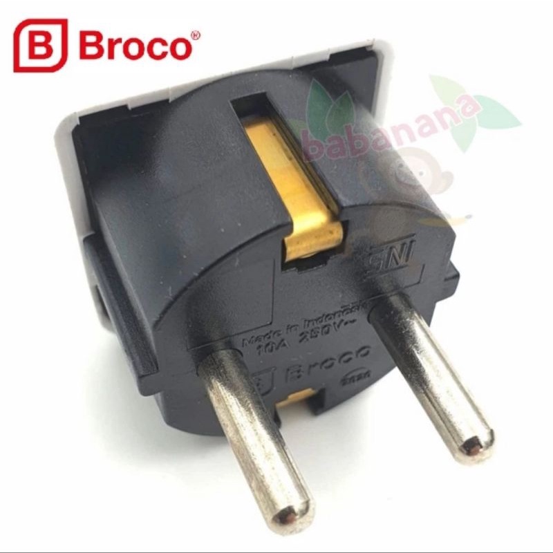 Broco 13910 over seteker colokan adapter kaki 3 ke kaki 2 bulat