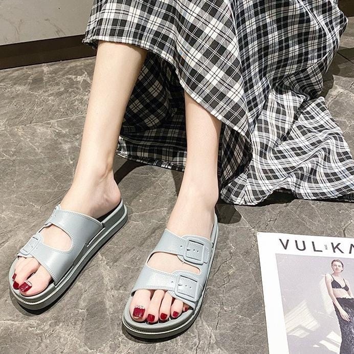 Sandal Wanita Briken Sandal Slip On Style Korea Import Real Pict Tmall88