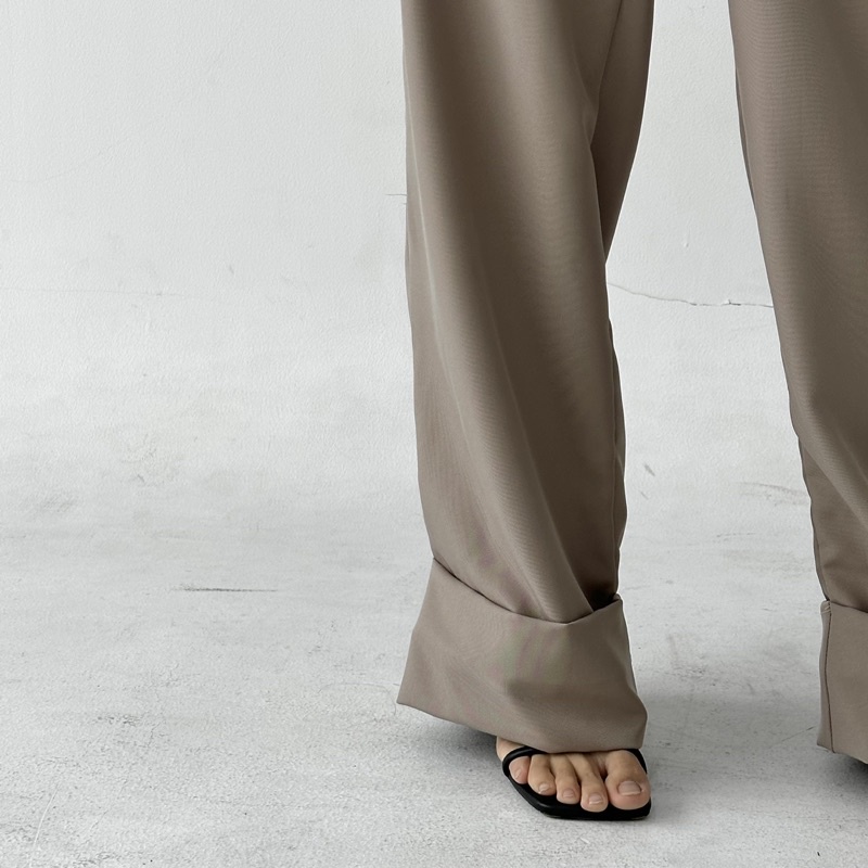 JEJU PANTS - Celana Panjang Wanita Bahan Straight Pants Trousers Kulot Lurus Highwaist Wide Pants Posha