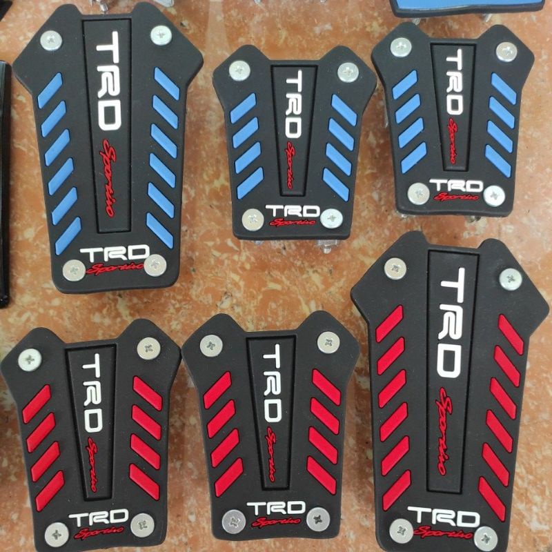 pedal pads injakan gas mobil Manual besi crome logo toyota trd &amp; honda mugen UNIVERSAL