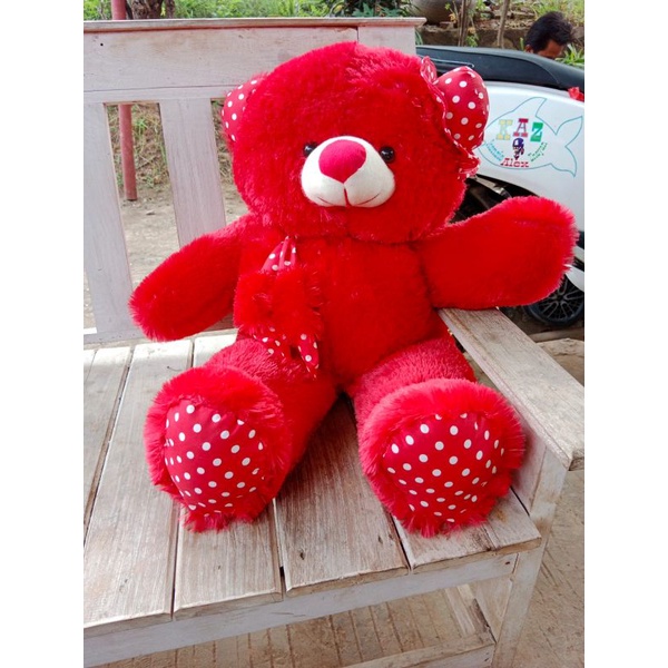 Boneka teddy bear syal topi size:XXL