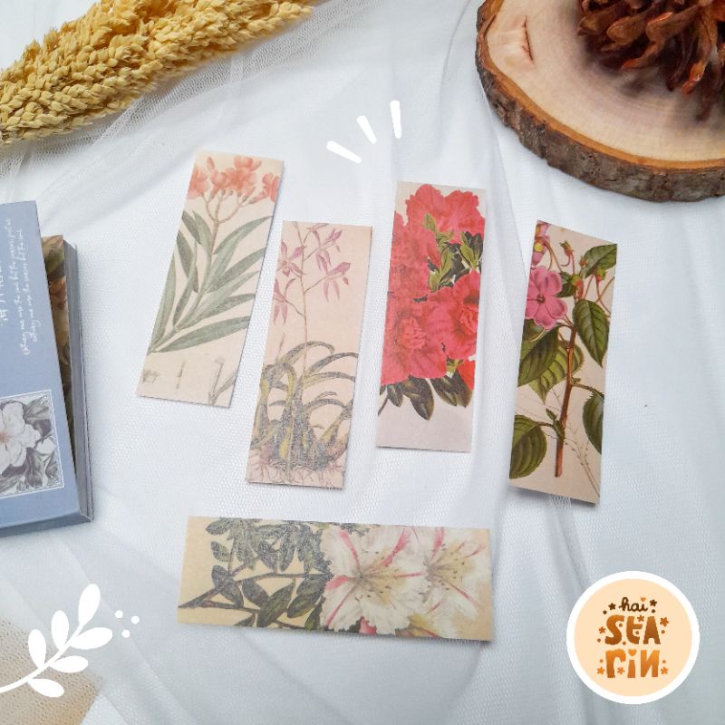 

5pcs Floral Washi Stickers | Stiker Bunga Dekorasi Jurnal Scrapbook