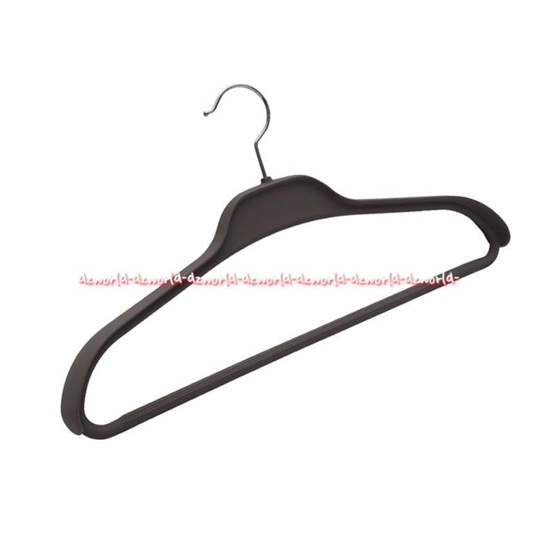 Stora Rubber Cloth Hanger Gantungan Hangers Bahan Karet Warna Abu Abu Hanger Plastik Rubber Coated Grey